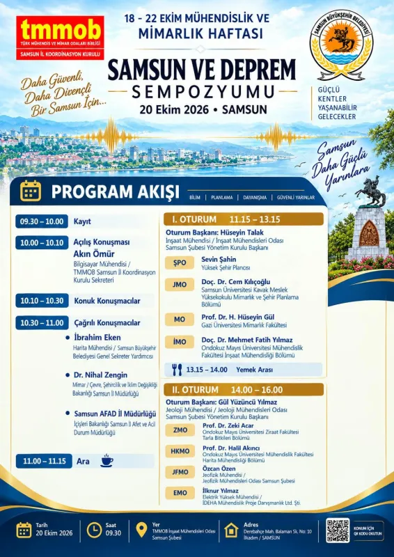 SAMSUN VE DEPREM KONULU SEMPOZYUM