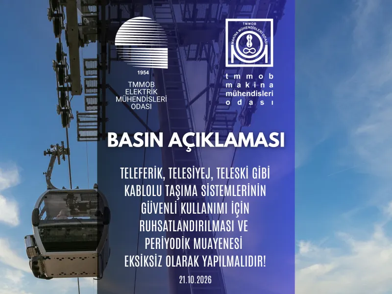 EMO ve MMO’dan Kablolu Taşıma Sistemleri Hakkında Ortak Açıklama