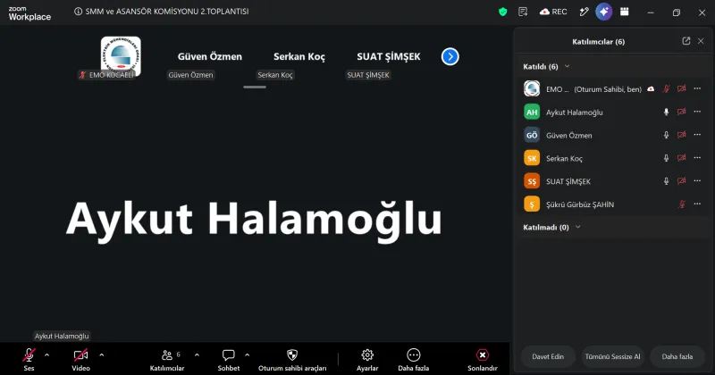 14. DÖNEM SMM VE ASANSÖR KOMİSYONU 2. TOPLANTISI ONLINE YAPILDI
