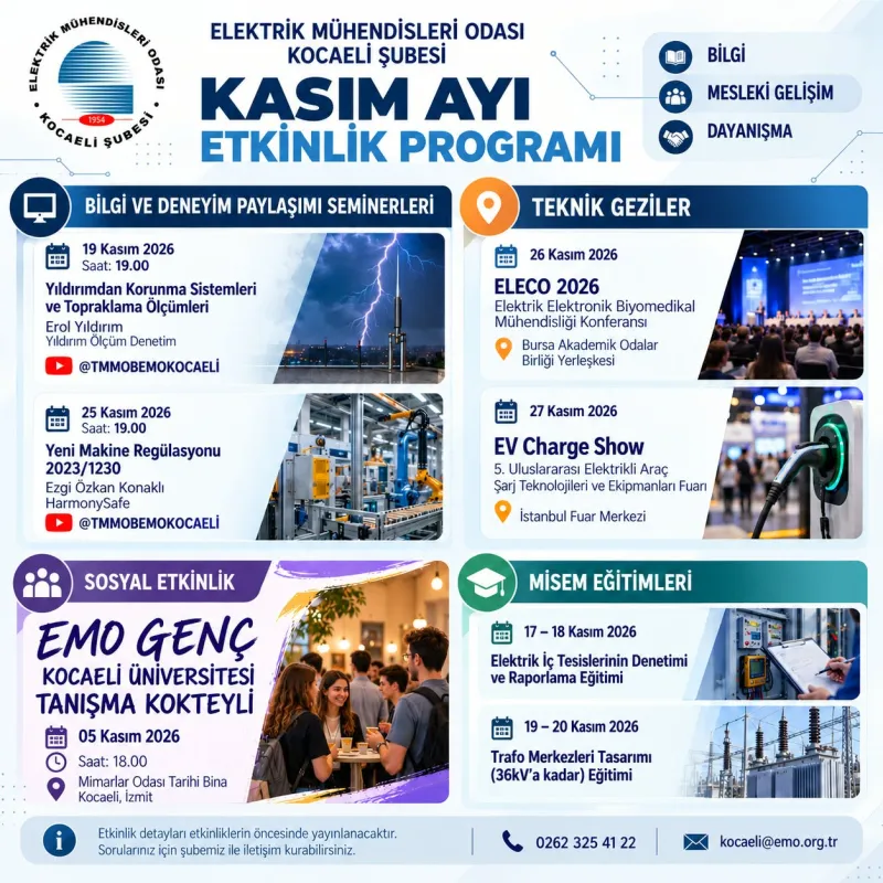 📢 EMO KOCAELİ ŞUBESİ KASIM AYI ETKİNLİK PROGRAMIMIZ YAYINDA!