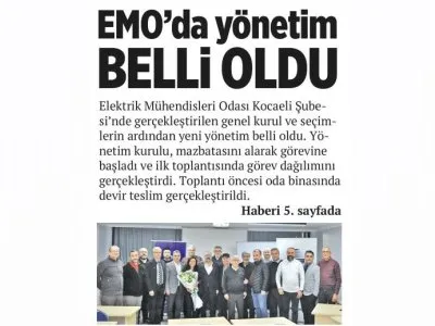 EMO`DA YÖNETİM BELLİ OLDU