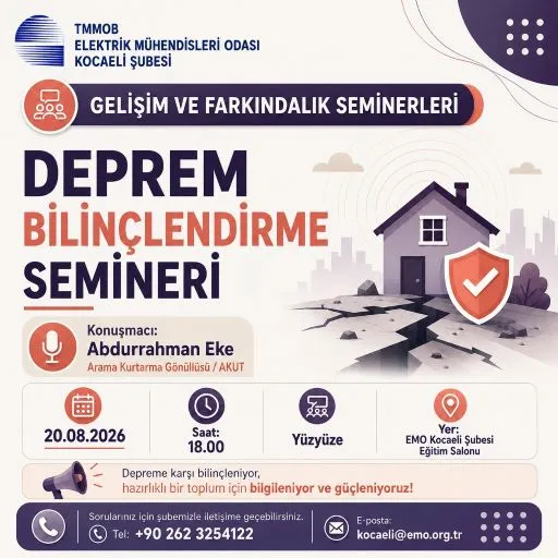 📢 DEPREM BİLİNÇLENDİRME SEMİNERİ