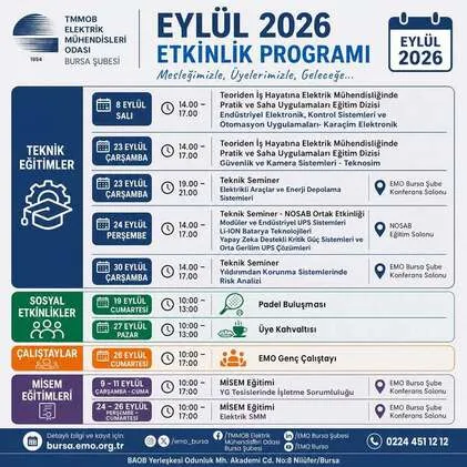 ŞUBEMİZ EYLÜL 2026 ETKİNLİK PROGRAMIMIZ AÇIKLANDI!