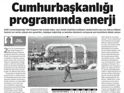 CUMHURBAŞKANLIĞI PROGRAMINDA ENERJİ (BİRGÜN GAZETESİ, 07.11.2025)