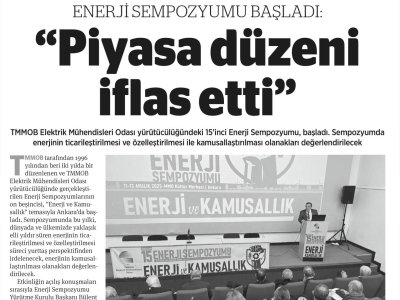 ENERJİ SEMPOZYUMU BAŞLADI: ENERJİ KAMUSAL BİR HAK (BİRGÜN GAZETESİ 12.12.2025)