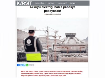AKKUYU ELEKTRİĞİ HALKA PAHALIYA PATLAYACAK! (KARŞITHABER.COM, 13.08.2026)