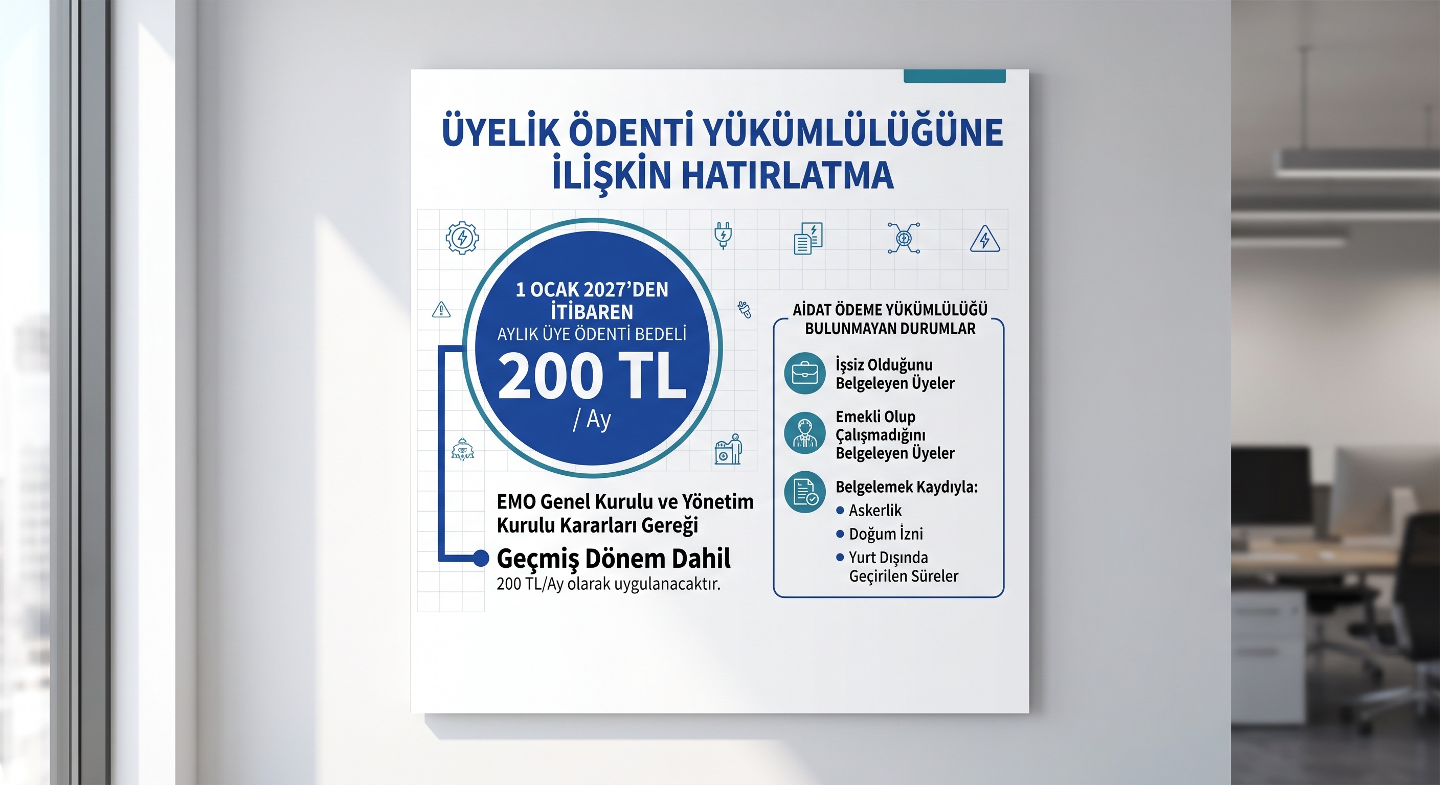 ÜYELİK ÖDENTİ YÜKÜMLÜLÜĞÜNE İLİŞKİN HATIRLATMA