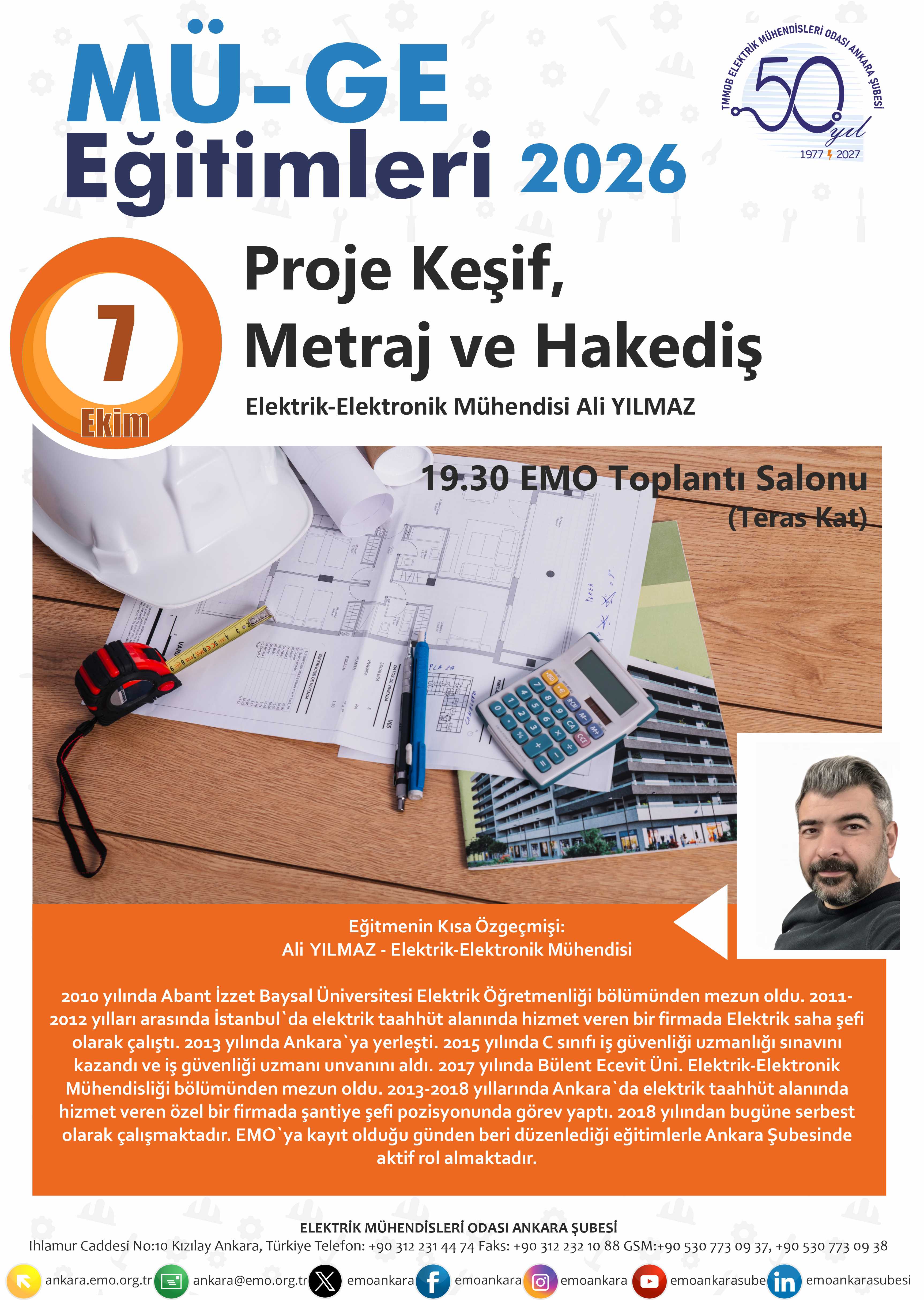 MÜGE EKİM AYI: `PROJE KEŞİF, METRAJ VE HAKEDİŞ`