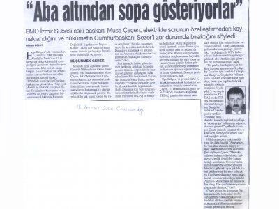 ABA ALTINDAN SOPA GÖSTERİYORLAR-18.07.2006 GAZETEM EGE