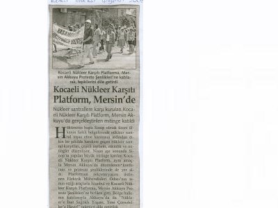 KOCAELİ NÜKLEER KARŞITI PLATFORM, MERSİN'DE...