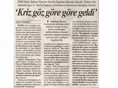 KRİZ GÖZ GÖRE GELDİ-CUMHURİYET GAZETESİ