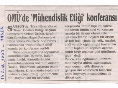 OMÜ'DE "MÜHENDİSLİK ETİĞİ" KONFERANSI