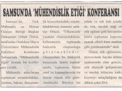 SAMSUN'DA "MÜHENDİSLİK ETİĞİ" KONFERANSI