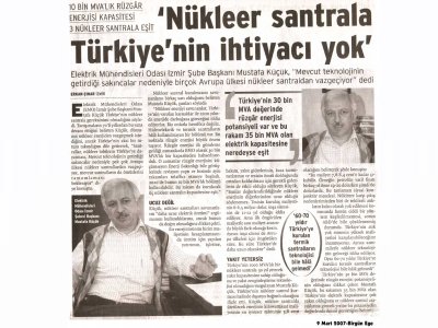 NÜKLEER SANTRALA TÜRKİYE'NİN İHTİYACI YOK-BİRGÜN