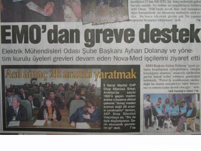 EMO'DAN GREVE DESTEK