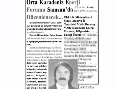 ORTA KARADENİZ ENERJİ FORUMU SAMSUN'DA DÜZENLENECEK...