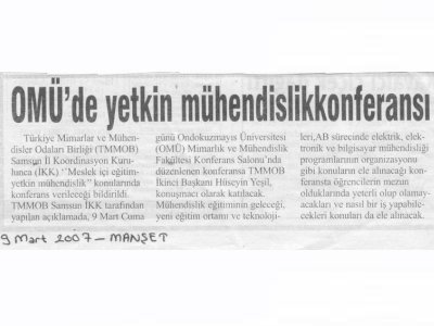 OMÜ'DE YETKİN MÜHENDİSLİK KONFERANSI