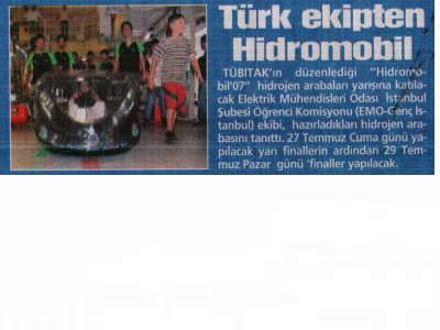 TÜRK EKİPTEN HİDROMOBİL - GÜNEŞ GAZETESİ - 24 TEMMUZ 2007