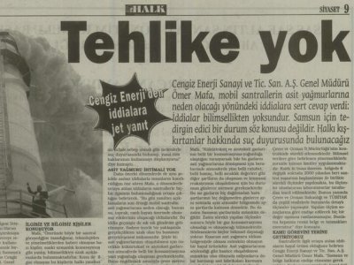 TEHLİKE YOK