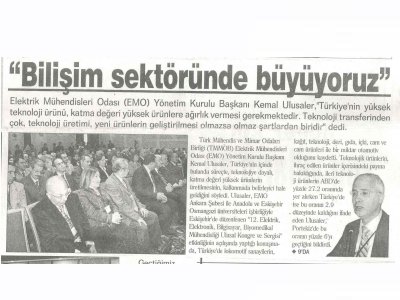 “BİLİŞİM SEKTÖRÜNDE BÜYÜYORUZ” (MİLLİ İRADE, 15.11.2007)