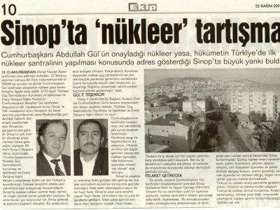 SİNOP'TA "NÜKLEER" TARTIŞMA