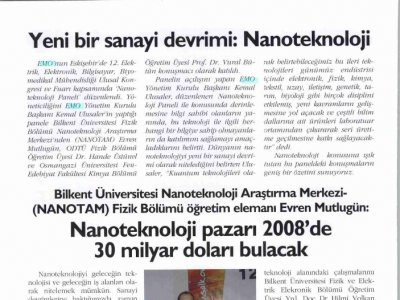 YENİ BİR SANAYİ DEVRİMİ: NANOTEKNOLOJİ (KAYNAK ELEKTRİK, 1.11.2007)