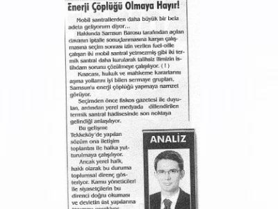 ENERJİ ÇÖPLÜĞÜ OLMAYA HAYIR!