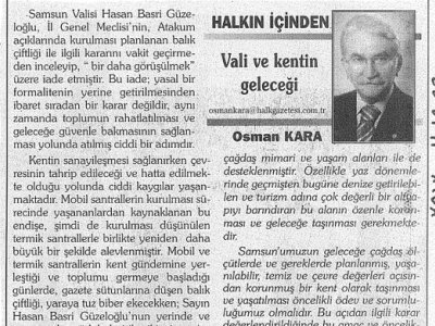 VALİ VE KENTİN GELECEĞİ