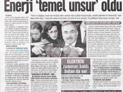 ENERJİ 'TEMEL UNSUR' OLDU (ANADOLUDA VAKİT, 28.12.2007)