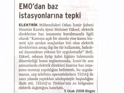 EMO'DAN BAZ İSTASYONLARINA TEPKİ-BİRGÜN 05.01.2008