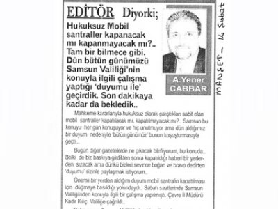 EDİTÖR DİYORKİ;