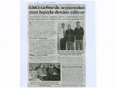EMO GEBZE VE PHILIPS FİRMASI TARAFINDAN DÜZENLENEN AYDINLATMA PRENSİPLERİ VE LED TEKNOLOJİLERİ KONULU EĞİTİM SEMİNERİ