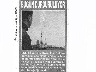 BUGÜN DURDURULUYOR