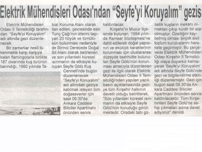 ELEKTRİK MÜHENDİSLERİ ODASINDAN SEYFEYİ KORUYALIM GEZİSİ (ÇAĞDAŞ KIRŞEHİR,03.05.2008)