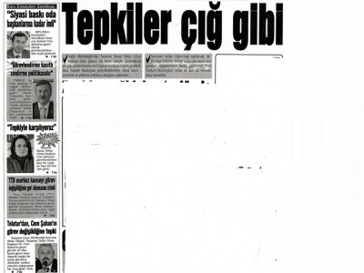 TEPKİLER ÇIĞ GİBİ