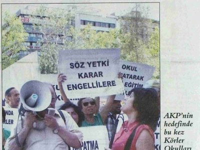 AKP'NİN HEDEFİNDE BU KEZ KÖRLER OKULLARI VAR (EVRENSEL, 25.06.2008)