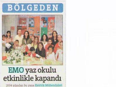 EMO YAZ OKULU ETKİNLİKLE KAPANDI (HÜRRİYET, 25.09.2008)