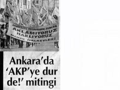 ANKARA'DA 'AKP'YE DUR DE!' MİTİNGİ (KENT GAZETESİ, 22.10.2008)