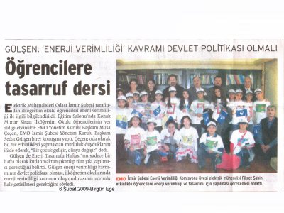 ÖĞRENCİLERE TASARRUF DERSİ-06.02.2009 BİRGÜN EGE