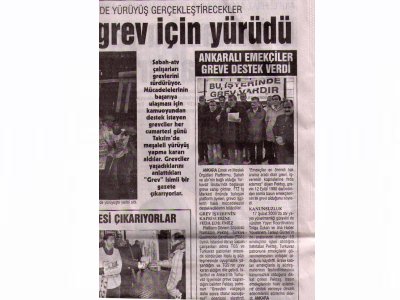 ANKARALI EMEKÇİLER GREVE DESTEK VERDİ (EVRENSEL, 23.2.2009)