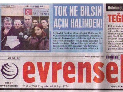 TOK NE BİLSİN AÇIN HALİNDEN (EVRENSEL, 25.3.2009)