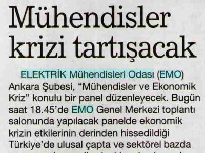 MÜHENDİSLER KRİZİ TARTIŞACAK (HABERTÜRK, 10.4.2009)