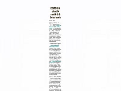 EBİTO'09 ELEKTRİK SEKTÖRÜNÜ BULUŞTURDU-08.05.2009 YENİ ASIR