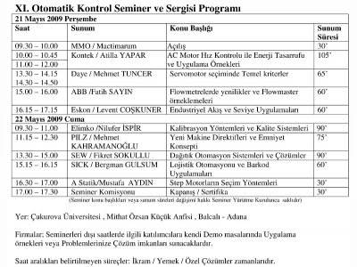 XI. OTOMATİK KONTROL SEMİNERİ