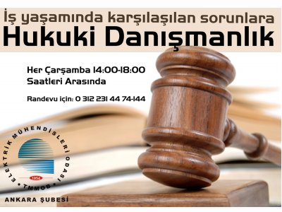 ŞUBEMİZDE HUKUKİ DANIŞMANLIK HİZMETİ VERİLMEYE BAŞLANDI