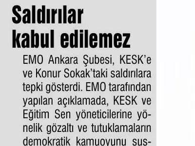 SALDIRILAR KABUL EDİLEMEZ (EVRENSEL, 7.6.2009)