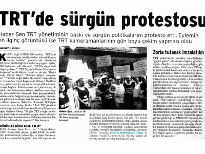 TRT'DE SÜRGÜN PROTESTOSU (BİRGÜN GAZETESİ, 26.06.2009)