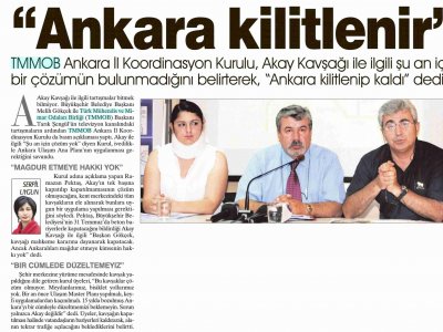 "ANKARA KİLİTLENİR" (SABAH ANKARA, 23.7.2009)