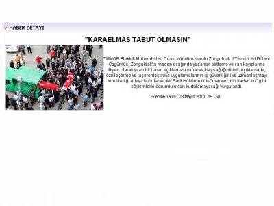 "KARAELMAS TABUT OLMASIN"