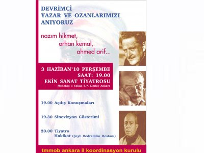 DEVRİMCİ YAZAR VE OZANLARIMIZI ANIYORUZ